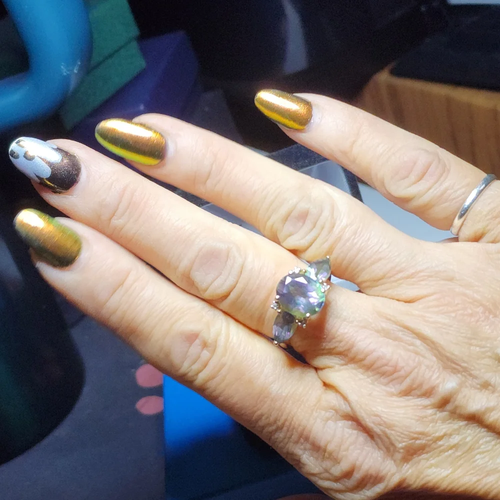 Kay Jewelers 14k Gold Rainbow Topaz & Diamond Ring - Picture 7 of 8